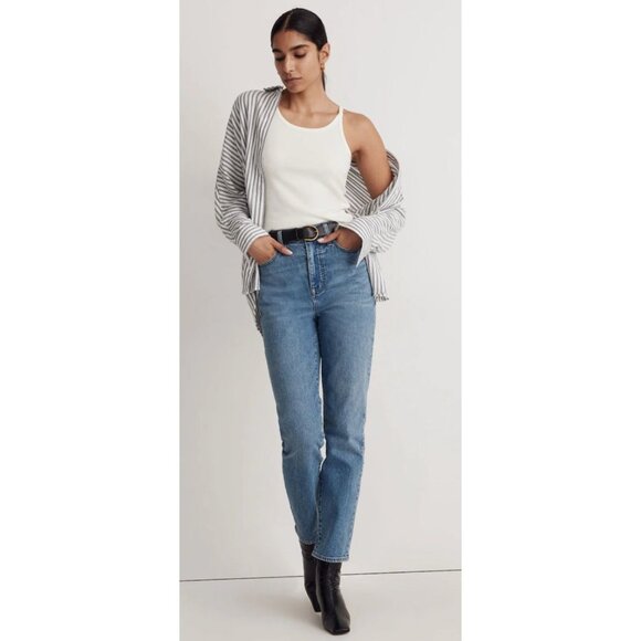 Madewell The Momjean in Basley Wash Jeans-sz 26 - Picture 1 of 13